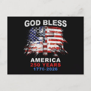 God Bless America 250 Years 1776-2026 Christian Cr Postcard