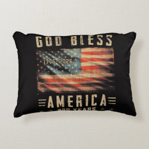 God Bless America 250 Years 1776-2026 Decorative Cushion