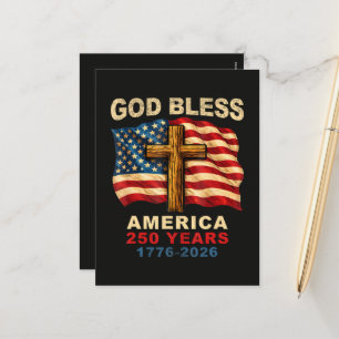 God Bless America 250 Years 1776-2026 Holiday Postcard