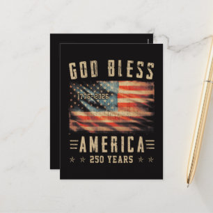 God Bless America 250 Years 1776-2026 Holiday Postcard