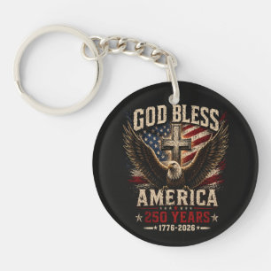 God Bless America 250 Years 1776-2026 Key Ring