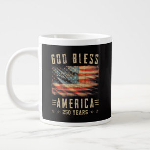 God Bless America 250 Years 1776-2026 Large Coffee Mug