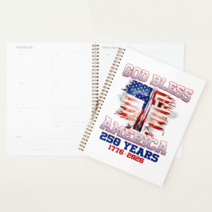 God Bless America 250 Years 1776 2026 Planner