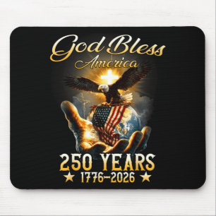 God bless america 250 years christian patriotic mouse mat