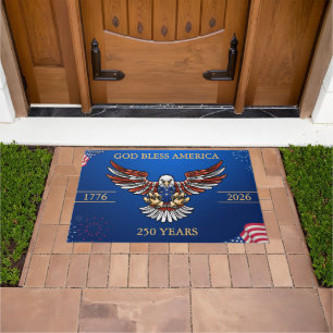 God Bless America 250 Years Patriotic Eagle Doormat