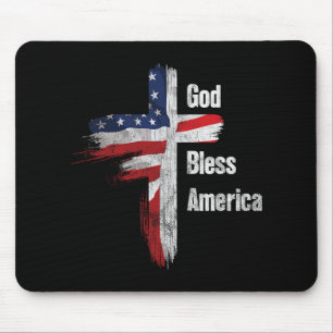 God Bless America 4th Of July Christian Patriot Us Mouse Mat