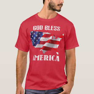 God Bless America 4th of July Flag Tee Gift