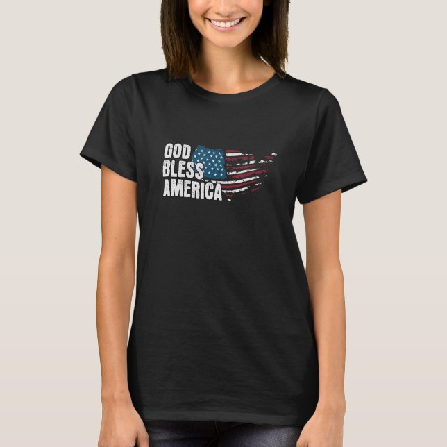 God Bless America - 4th Of July Independence Day T-Shirt (Front)