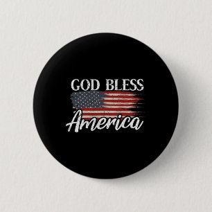 God Bless America 4th Of July Patriotic Usa 6 Cm Round Badge