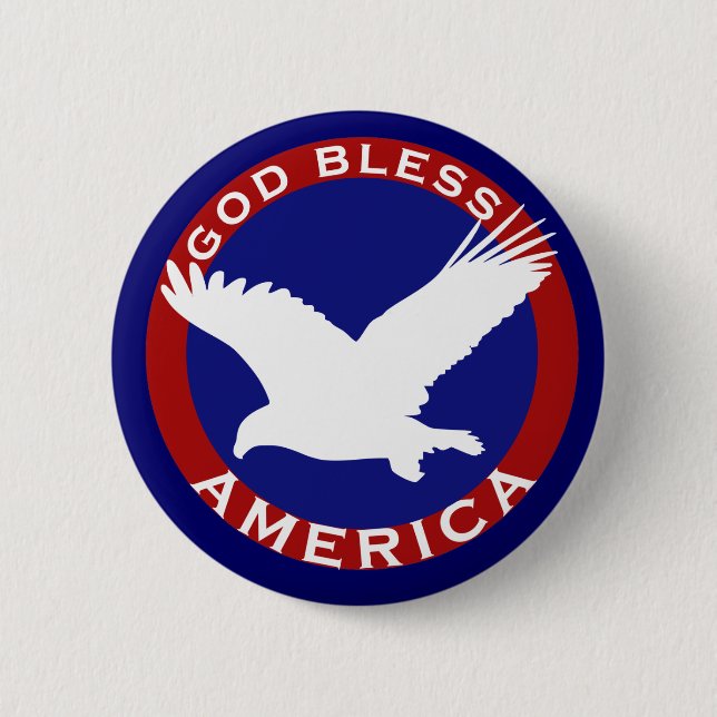 God Bless America 6 Cm Round Badge (Front)