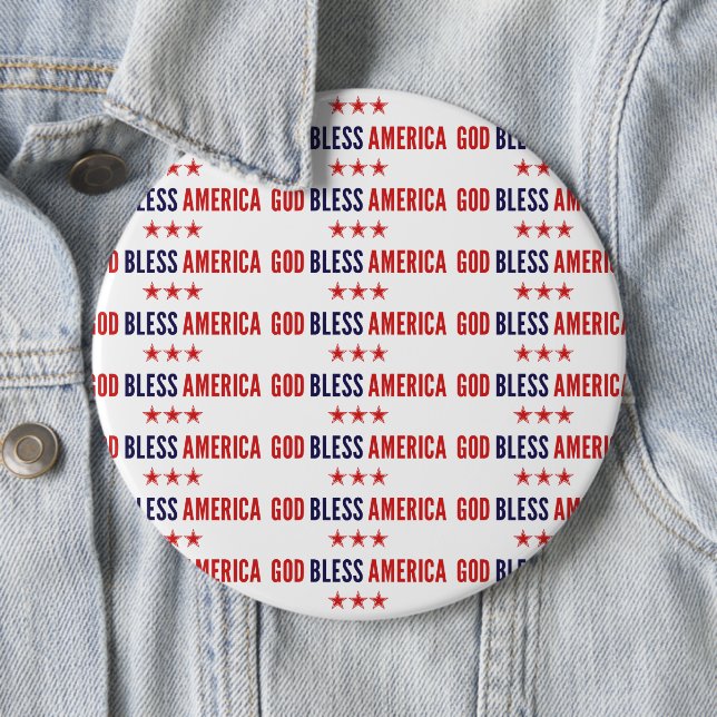 God Bless America 6 Cm Round Badge (In Situ)