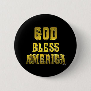 God Bless America 6 Cm Round Badge