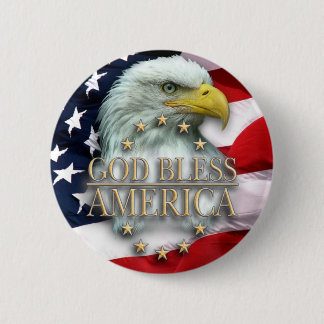 God Bless America 6 Cm Round Badge