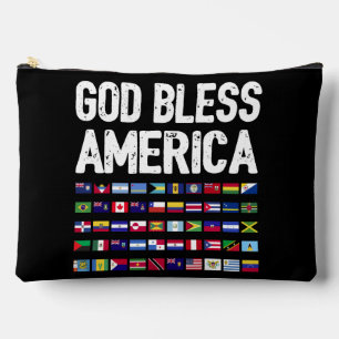 God Bless America All Countries Latino Pride I Accessory Pouch