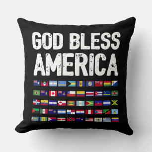 God Bless America All Countries Latino Pride I Cushion