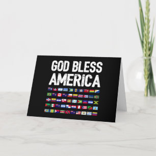 God Bless America All Countries Latino Pride I Holiday Card