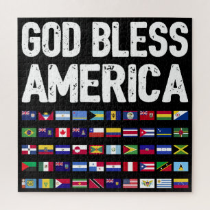 God Bless America All Countries Latino Pride I Jigsaw Puzzle