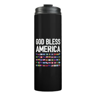God Bless America All Countries Latino Pride I Thermal Tumbler