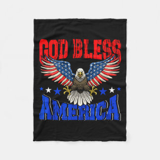 God bless america american eagle flag 4th july fleece blanket