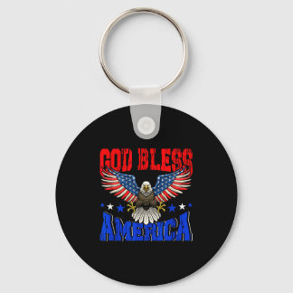 God bless america american eagle flag 4th july key ring