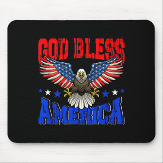 God bless america american eagle flag 4th july mouse mat