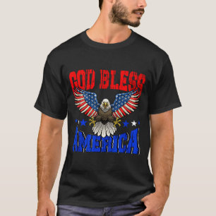 God bless america american eagle flag 4th july T-Shirt
