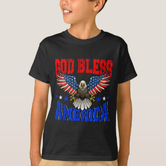 God bless america american eagle flag 4th july T-Shirt