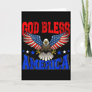 God bless america american eagle flag 4th julyGod  Card