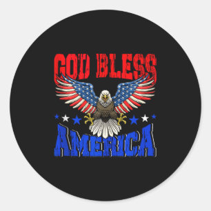 God bless america american eagle flag 4th julyGod Classic Round Sticker