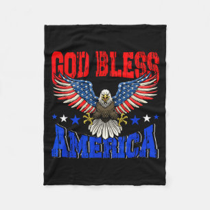 God bless america american eagle flag 4th julyGod Fleece Blanket
