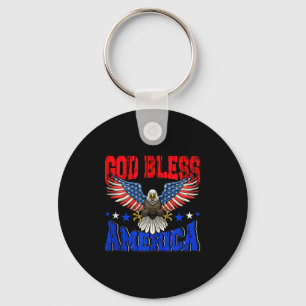 God bless america american eagle flag 4th julyGod Key Ring