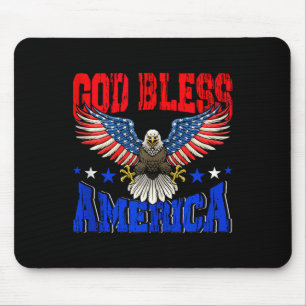 God bless america american eagle flag 4th julyGod Mouse Mat