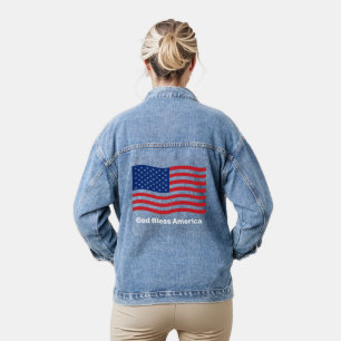 God Bless America American Flag Denim Jacket