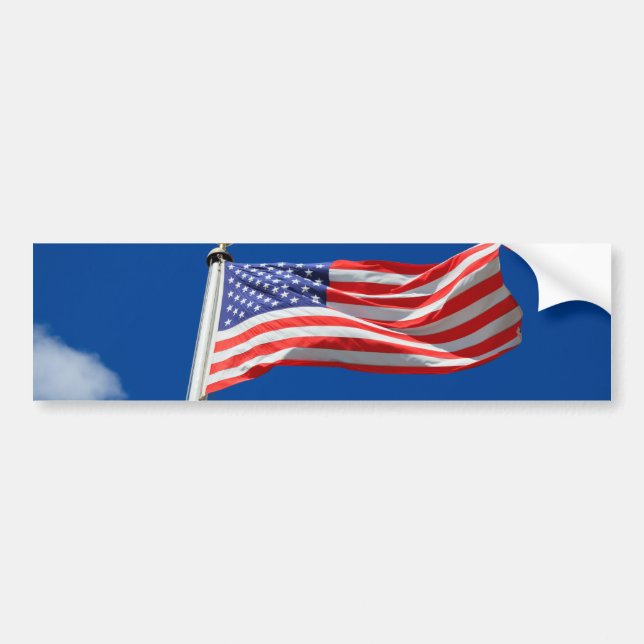 God Bless America, American Flag, Patriot Support Bumper Sticker (Front)