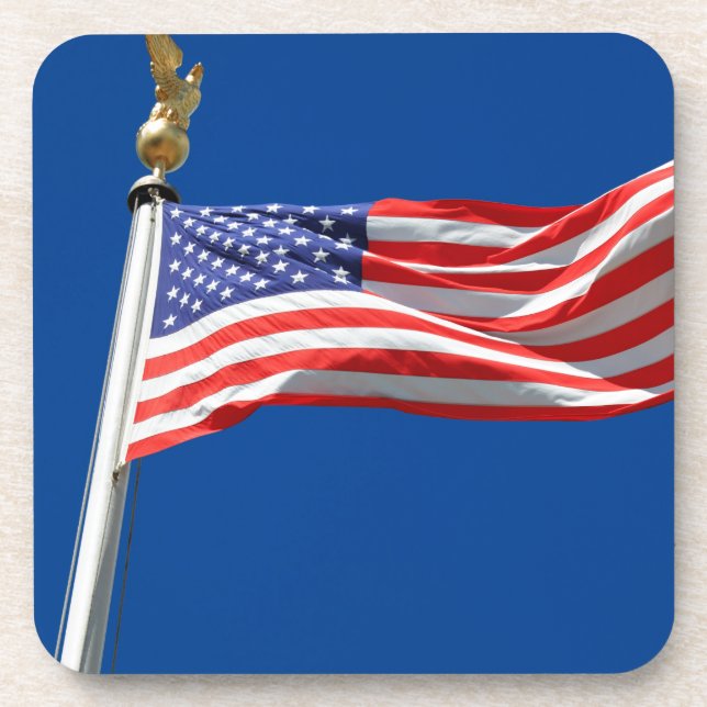 God Bless America, American Flag, Patriot Support Coaster (Front)