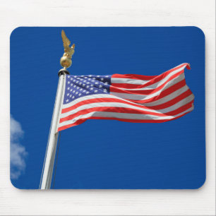 God Bless America, American Flag, Patriot Support Mouse Mat