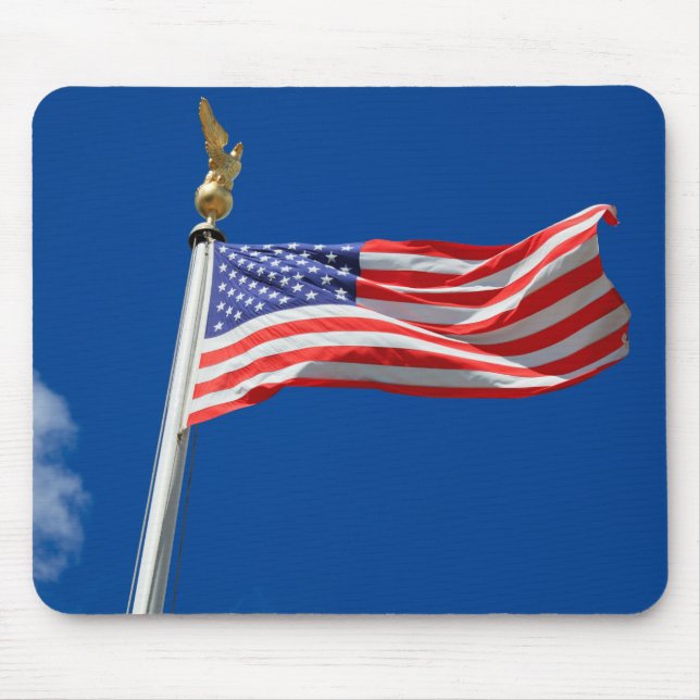 God Bless America, American Flag, Patriot Support Mouse Mat (Front)