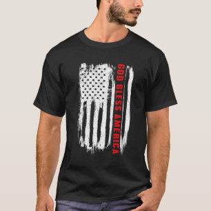 God Bless America  American Flag T-Shirt