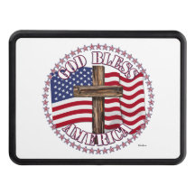 God Bless America and Cross With USA Flag 50 Stars