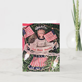 God Bless America Angel Christmas Card
