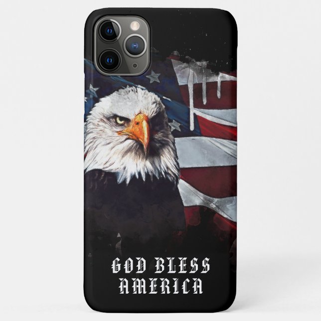 *~* GOD BLESS AMERICA AP16  Patriotic Flag EAGLE Case-Mate iPhone Case (Back)