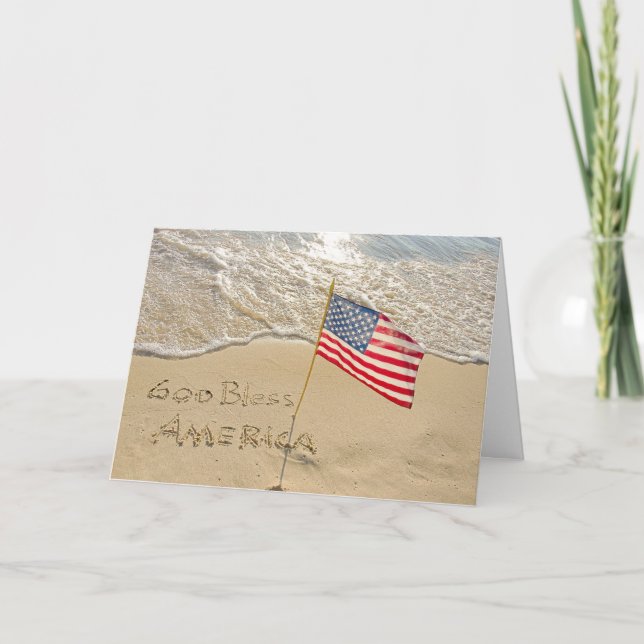 God Bless America Beach Card (Front)