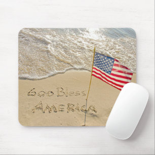 God Bless America Beach Mouse Mat