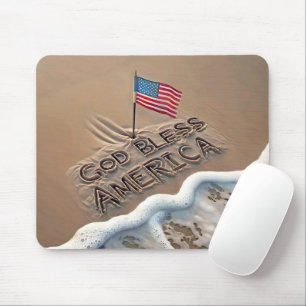 God Bless America Beach Sign Mouse Mat