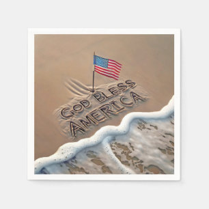 God Bless America Beach Sign Napkin
