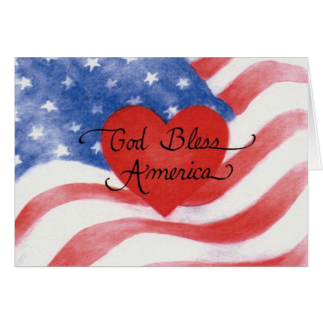 God Bless America Blank Any Occasion Greeting Card (Front Horizontal)