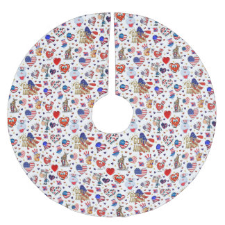 GOD BLESS AMERICA BRUSHED POLYESTER TREE SKIRT