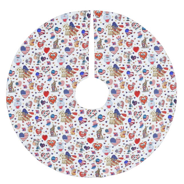 GOD BLESS AMERICA BRUSHED POLYESTER TREE SKIRT (Front)