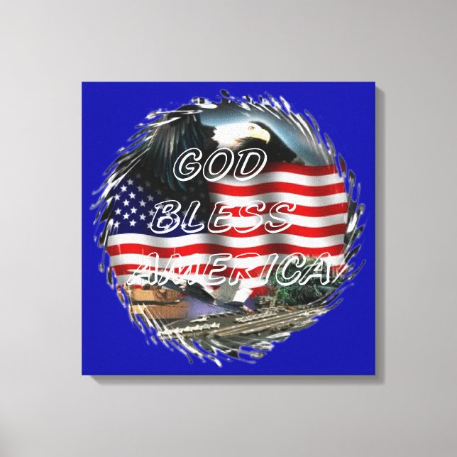 God bless america canvas print (Front)