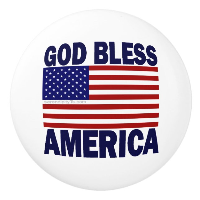 God Bless America Ceramic Knob (Front)
